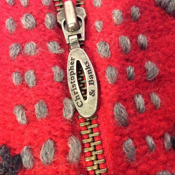 Christopher & Banks Womens Cardigan wool full zip sweater size large - Picture 9 of 10